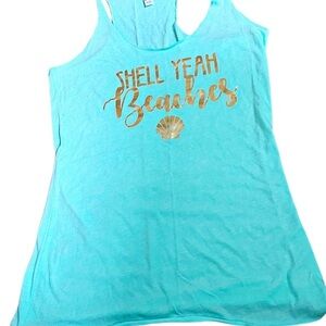 Shell Yeah Beaches" tank top